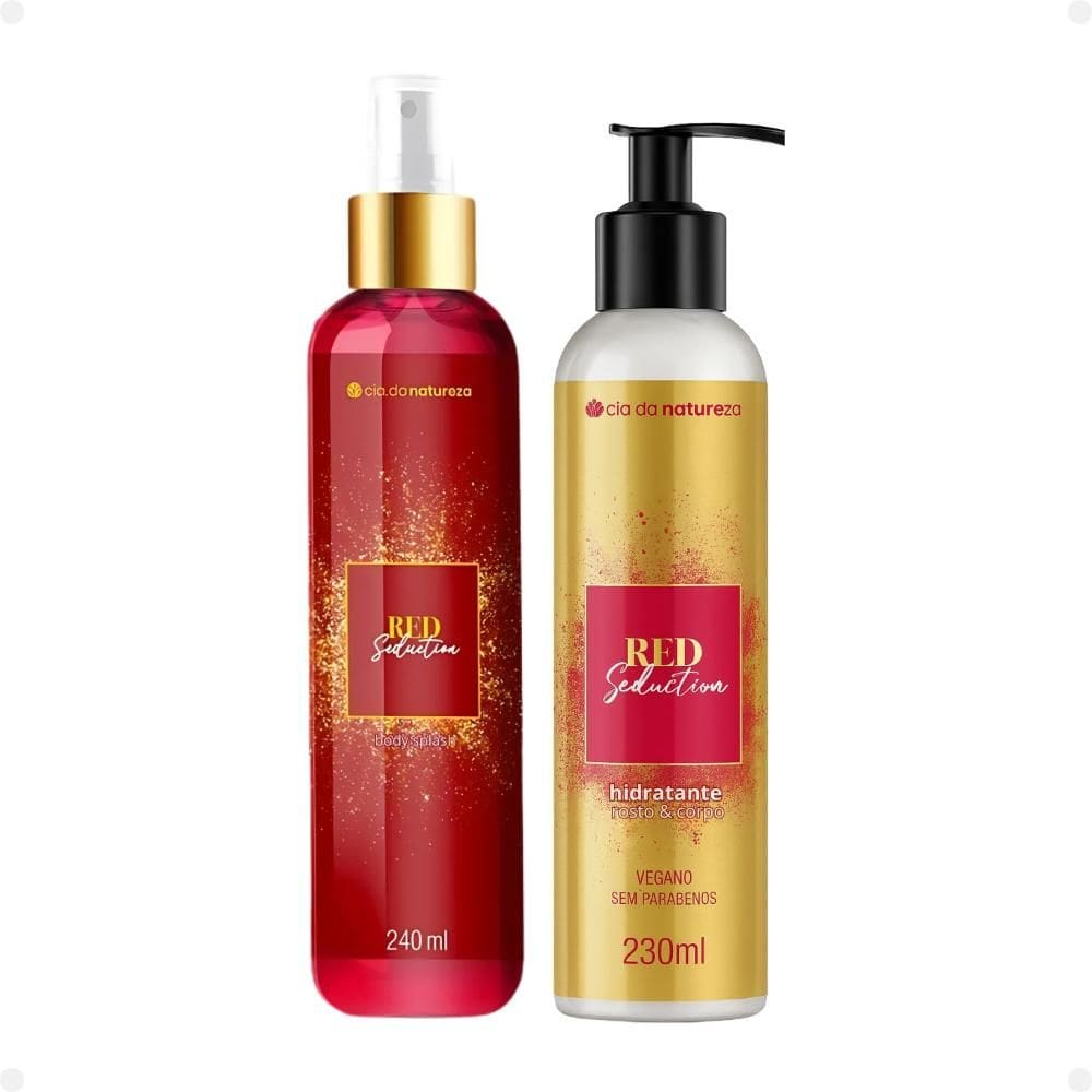 Kit Cia da Natureza Red Seduction: Body Splash 240ml e Loção Hidratante 230ml