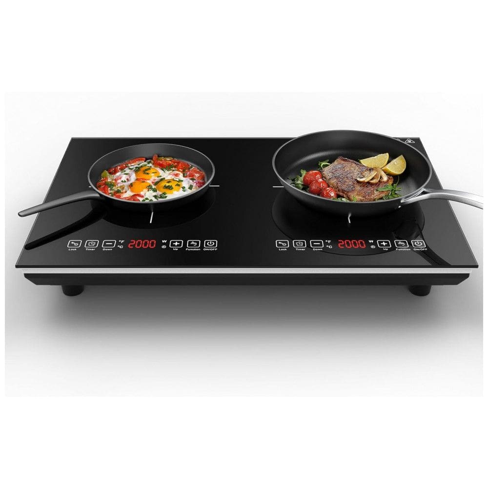 Cooktop de Indução Dupla Portátil com Controle Digital e Trava de Segurança 4000W, 110v, VBGK, Preto
