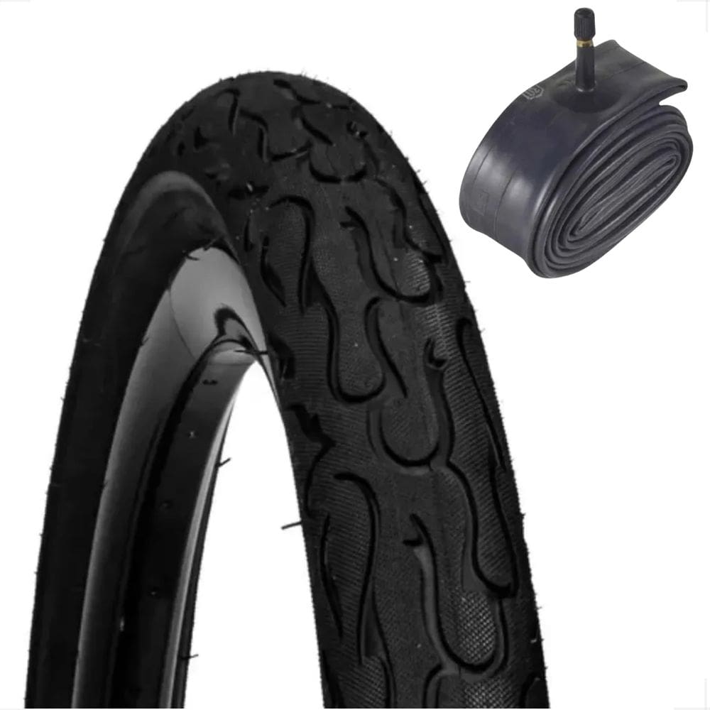 Pneu Bicicleta DSI Flame Aro 26 x 2.125 Balão Tipo kenda + camara 26 Montadinha Free ride Fresstyle