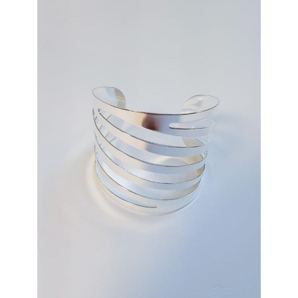 Conjunto 4 Aneis Para Guardanapo De Aco Curves Prateado 4Cm