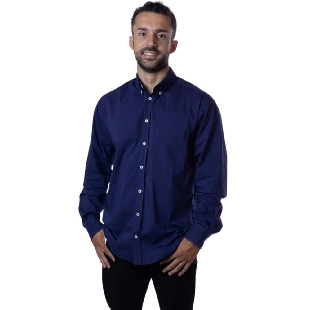 Camisa Cannes Manga Longa Azul Noite