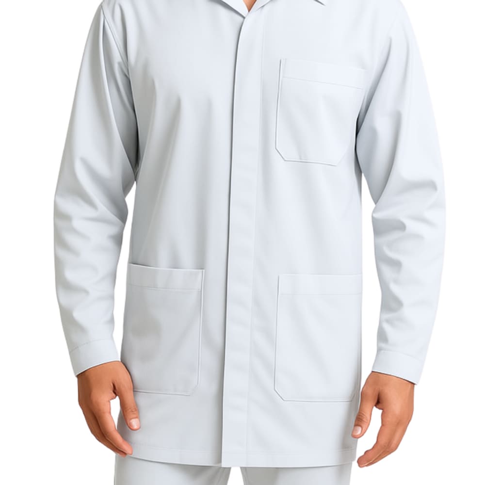 Jaleco Guarda-Pó Manga Longa Gabardine Masculino Branco