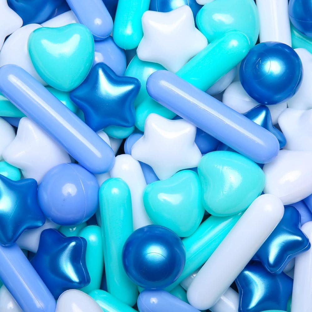 Ball Pit Balls STARBOLO Stars Hearts 200 unidades em cores azuis