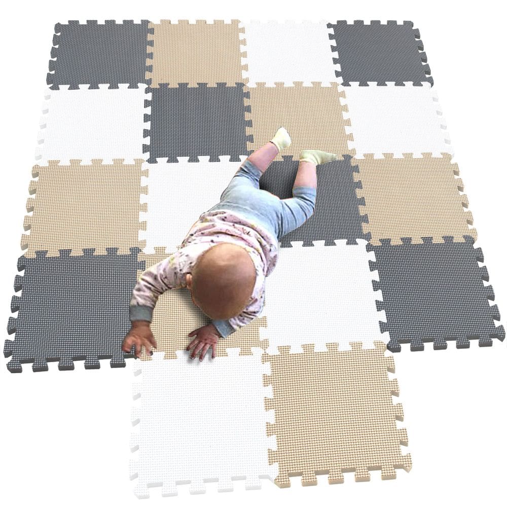 Puzzle Play Mat MQIAOHAM 18 peças de azulejos de espuma macios para bebês e crianças