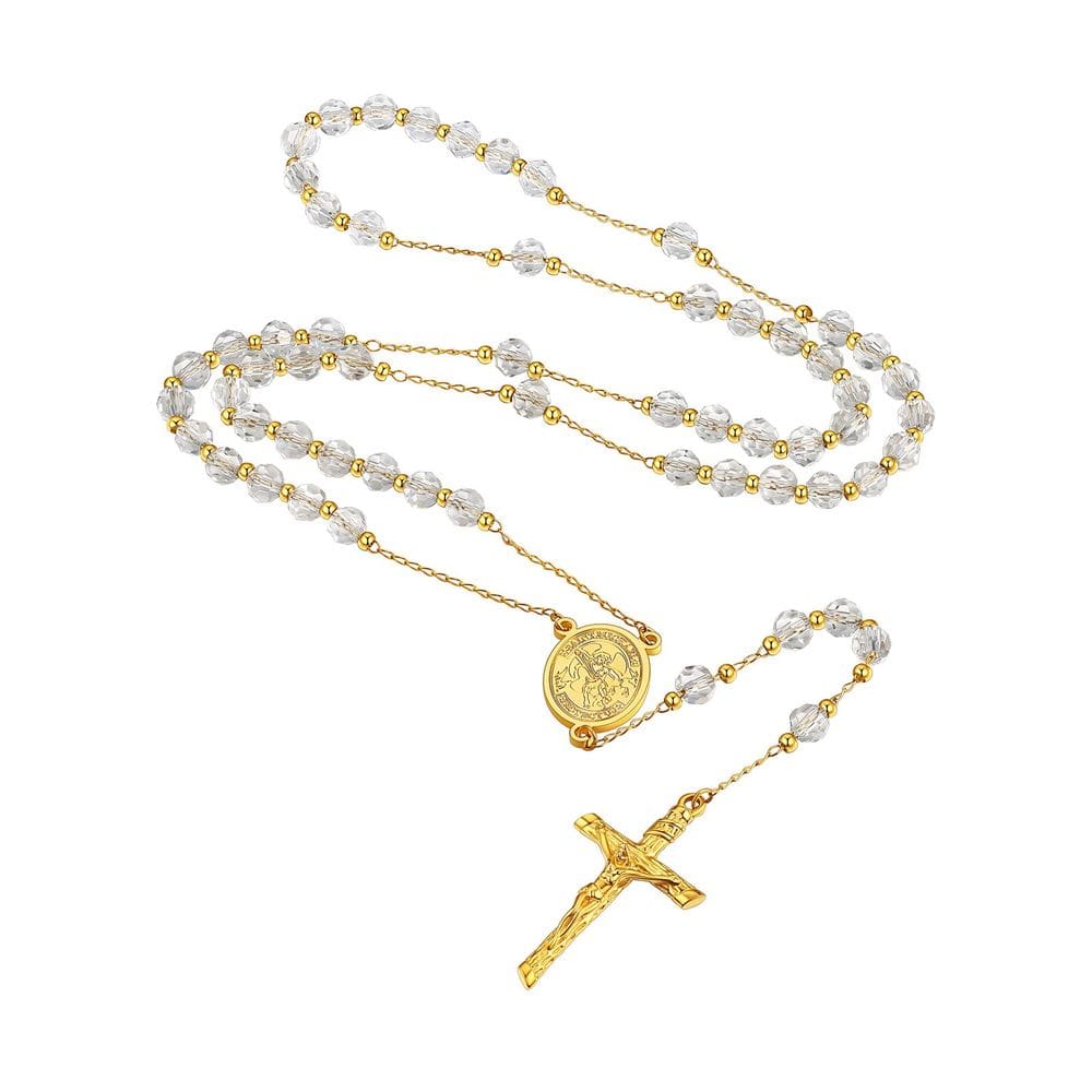 Rosário Supcare Católico Banhado a Ouro Arcanjo São Miguel