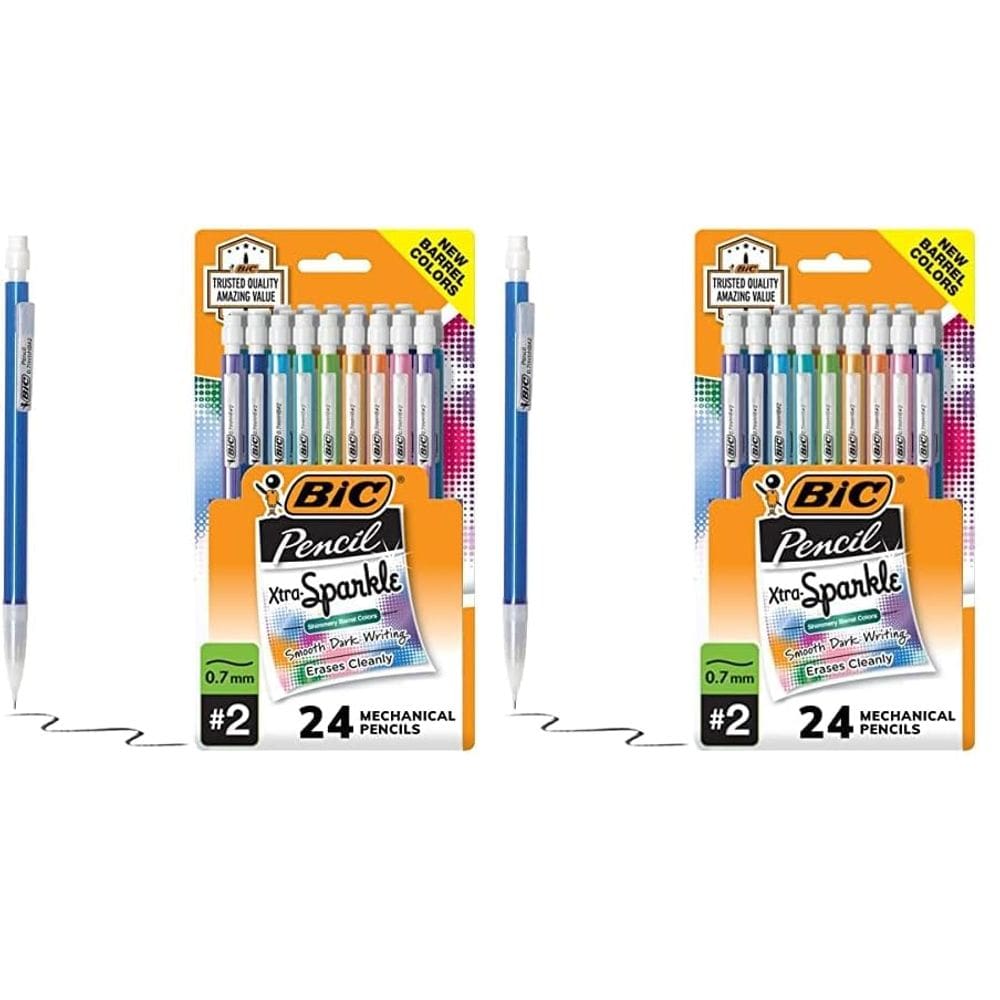Lápis mecânicos BIC Xtra-Sparkle Number 2, 0,7 mm, pacote com 24