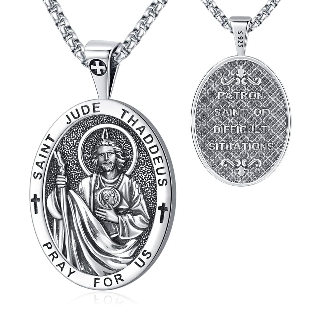 Colar Eusense Saint Jude Thaddeus em prata esterlina 925