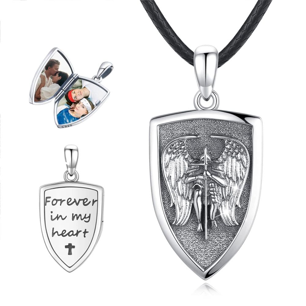 Colar de medalhão Eusense São Miguel San Miguel Arcangel