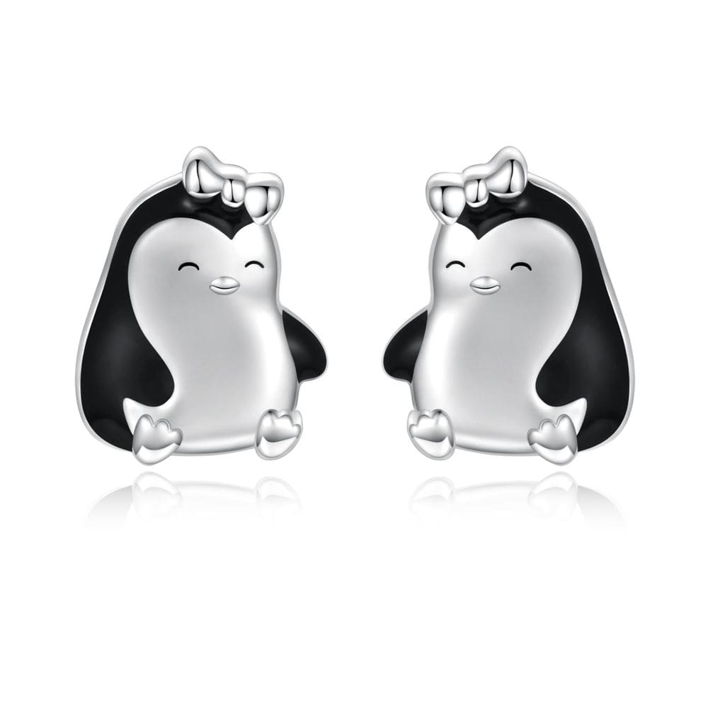 Brincos de prata esterlina, pinguim, hipoalergênicos, femininos