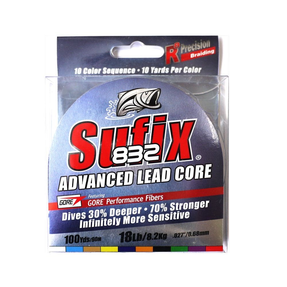Linha de pesca Sufix 832 Lead Core 8,2 kg, medido, multicolorido