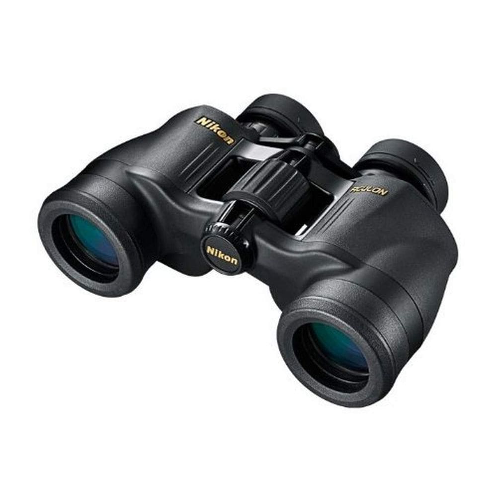 Binóculos Nikon Aculon A211 7x35 com óculos de borracha - pretos