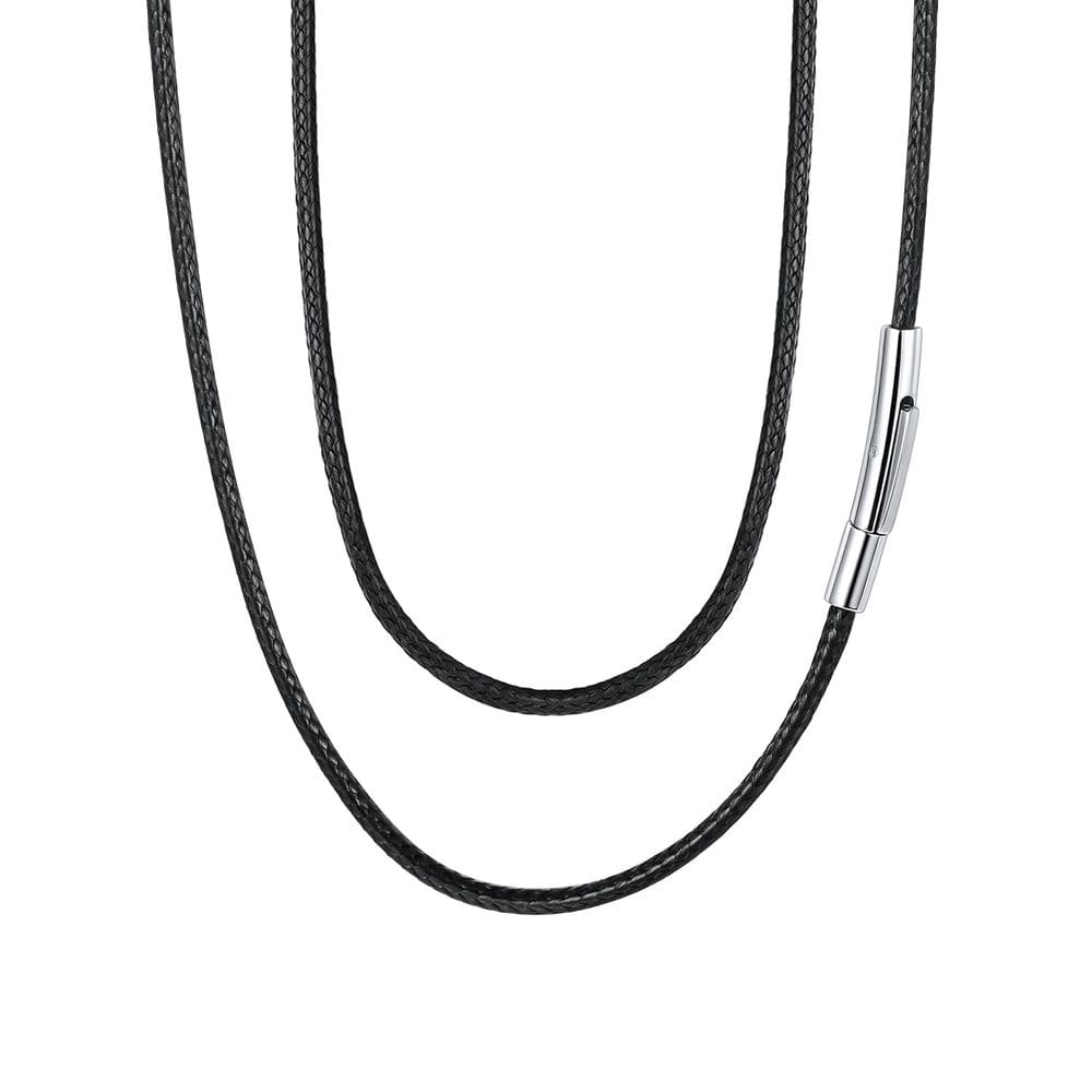Colar FaithHeart Wax Rope para homens, cordão de couro trançado de 76 cm
