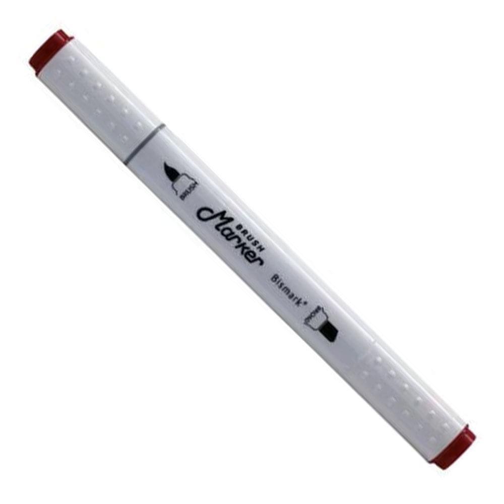 Marcador Brush Marker 2 Pontas Vermelho Escuro 010 Bismark