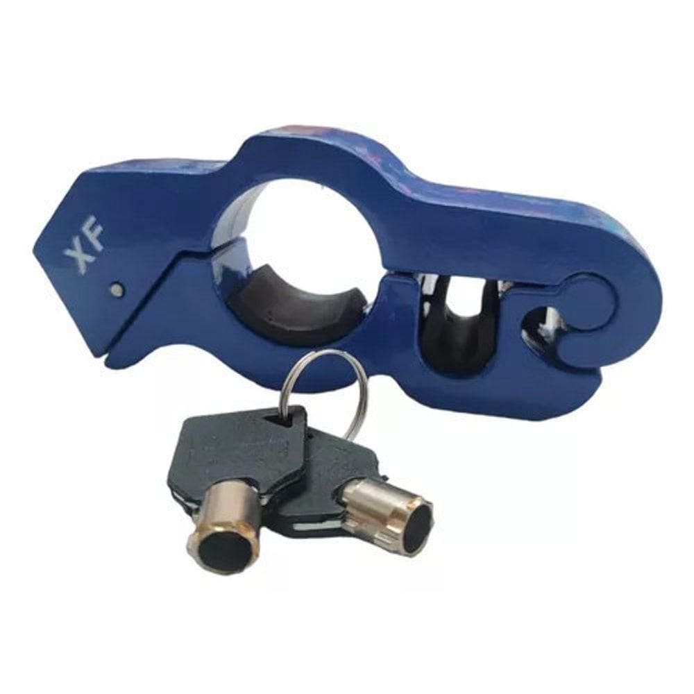Trava Antifurto Trava Manete Freio Acelerador Moto Reforçado Trava De Moto Azul