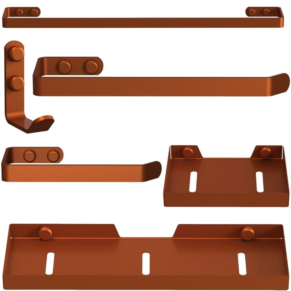 Kit Acessórios Para Banheiro 6 Peças Rose Gold FS Plus