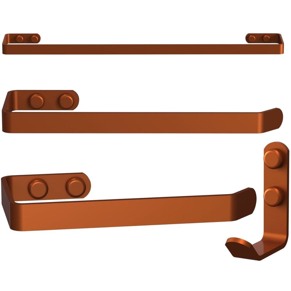 Kit de Acessórios Para Banheiro 4 Peças Rose Gold FS Plus