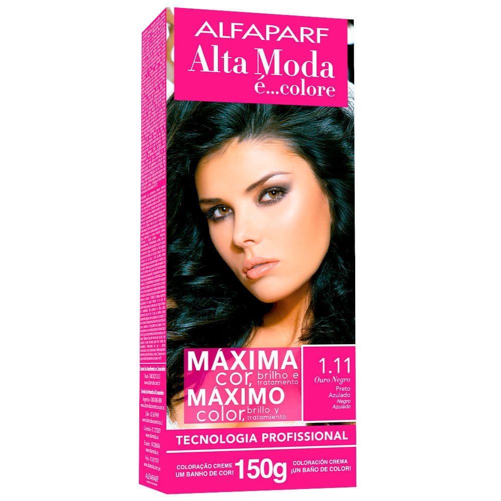 Tintura Creme Altamoda Alfaparf Ouro Negro 1.11 Kit