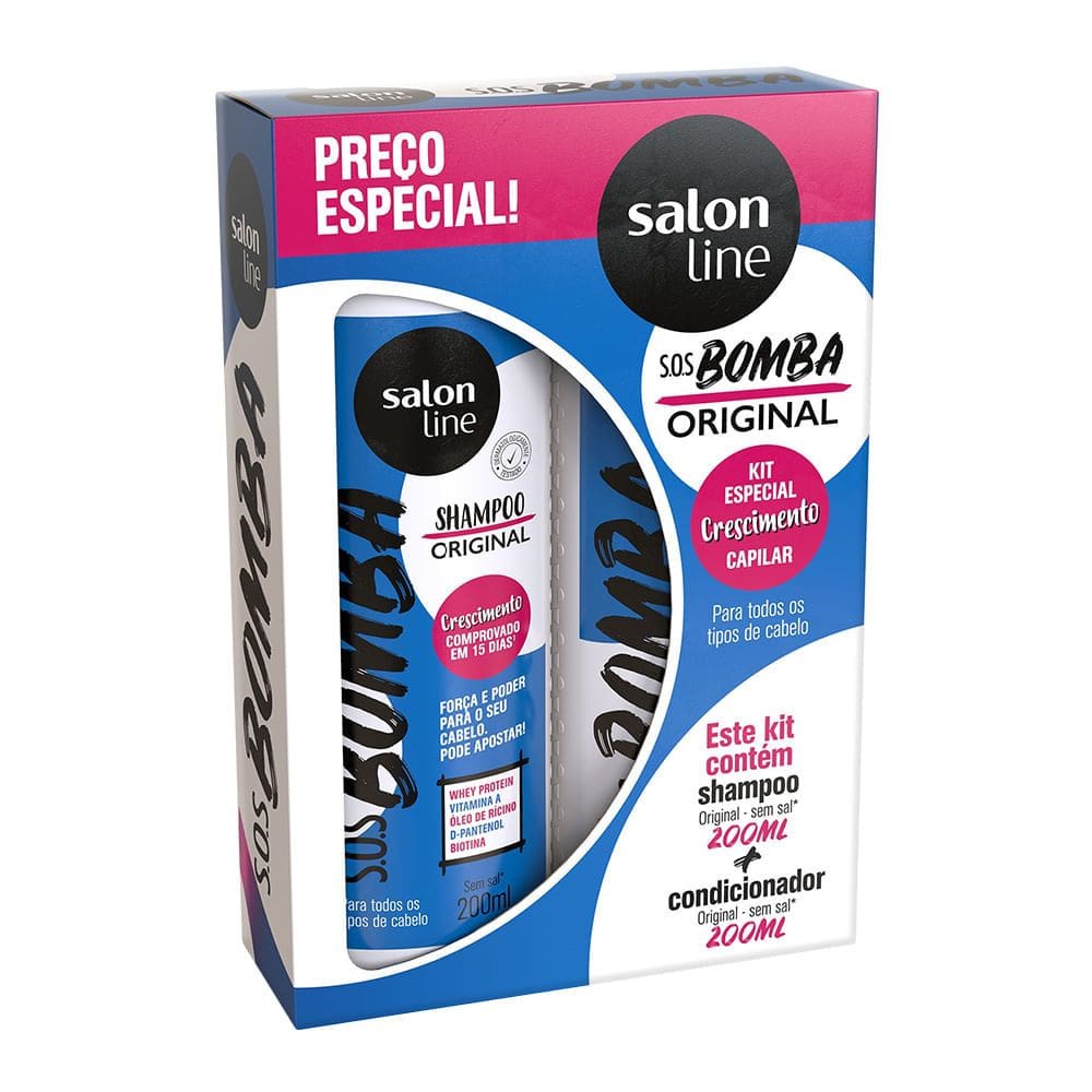 Shampoo + Condicionador Salon Line SOS Bomba 200ml cada Preço Especial