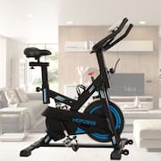 Bicicleta Ergométrica Spinning Profissional Azul 17kg de Inércia Suporta até 150kg e Altura 1.80m Bike Sport
