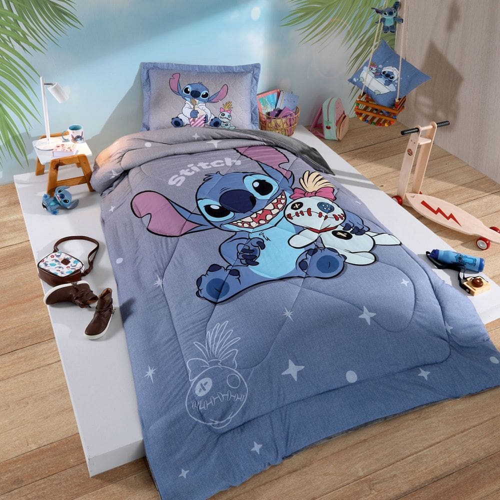 Edredom De Plush Infantil Disney Stitch Relax 160x240cm - Plush Stitch Relax