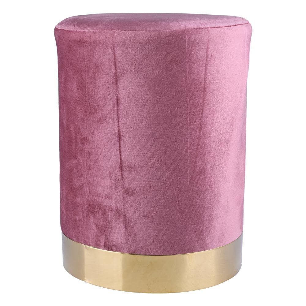 Puff Redondo Cazza Soho 35cm Suede Rosa