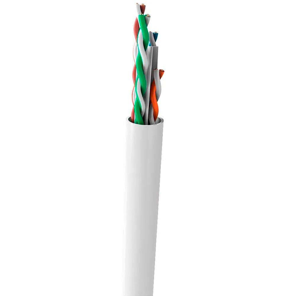 Metro de Cabo de Rede LAN 4PX24AWG CAT6 UTP LSZH -100% Cobre Wec, Branco