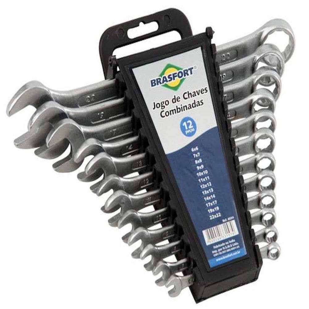 Jogo De Chave Combinada 6A22Mm 12 Peças Aço Carbono