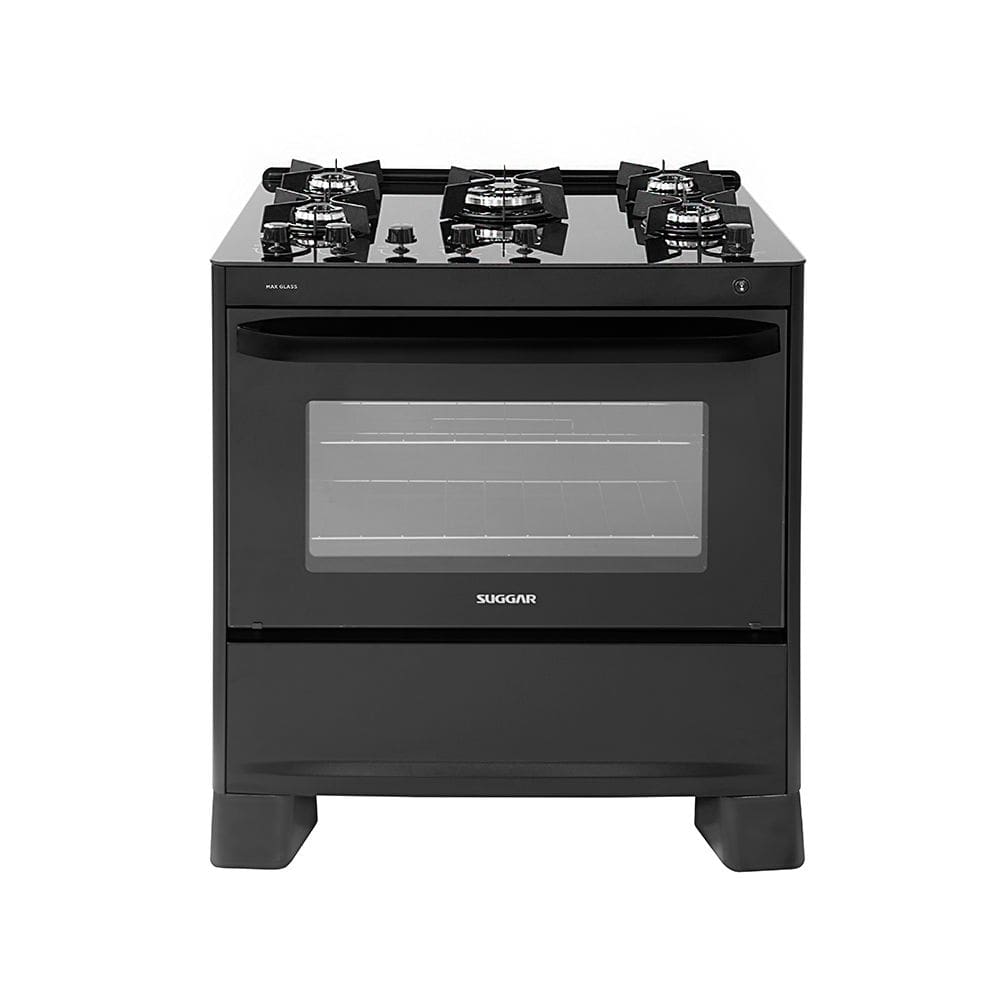 Fogão de Piso 5 Bocas Suggar Max Glass Preto Bivolt