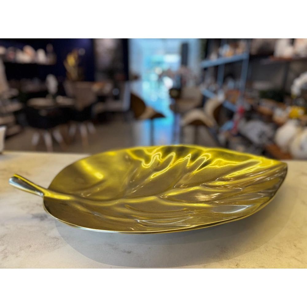 Folha Decorativa Grande Dourada 59X34,5Cm