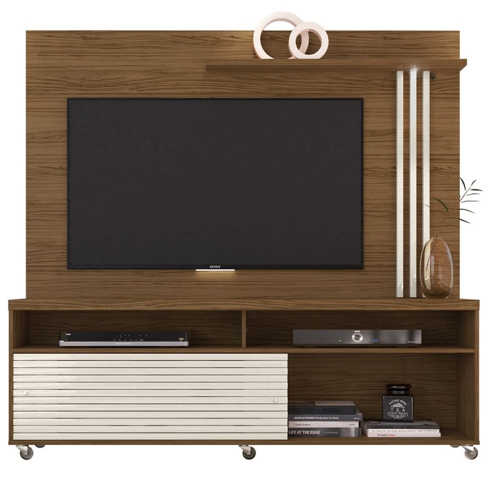 Estante Home Tv 65 Pol 2P 182cm Frizz Naturale Off White MADETEC