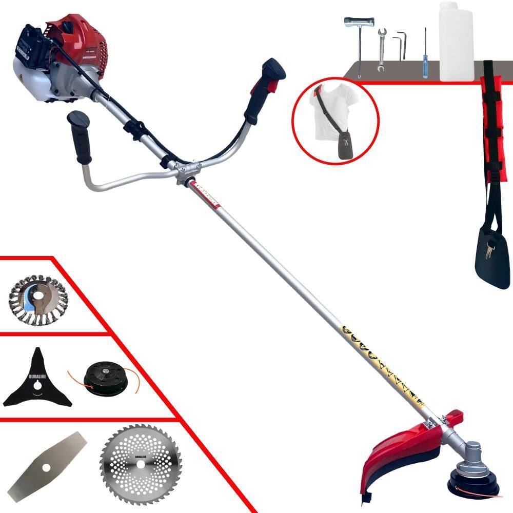 Roçadeira À Gasolina Kawashima BCJ521L 52cc 2T 2,5HP de Potência Com 5 Opções de Corte Com Carretel + 3 Facas + Escova de Aço Para Pavers e Concreto