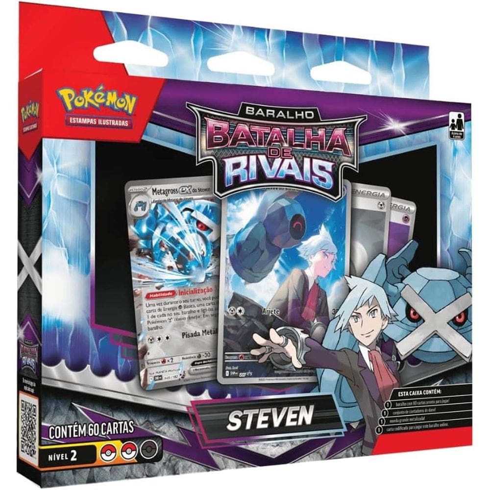 Pokemon Baralho Batalha de Rivais Steven 60 Cartas Copag TCG