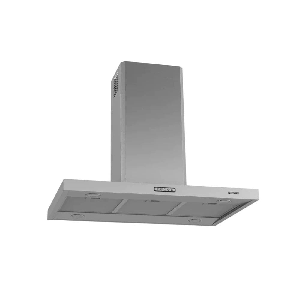 Coifa Ilha 90cm Retangular Inox , 3 Velocidades, Painel Touch e Iluminação Led Fogatti
