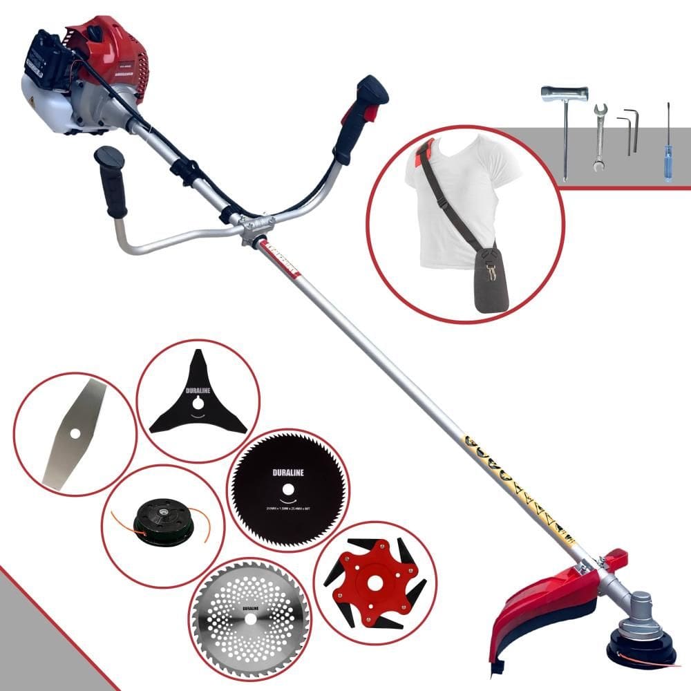 Roçadeira À Gasolina Kawashima BCJ521L 52cc 2T 2,5HP Com Carretel + Faca 2 Pontas + Faca 3 Pontas + Faca 6 Pontas + Faca 40 Dentes + Faca 80 Dentes