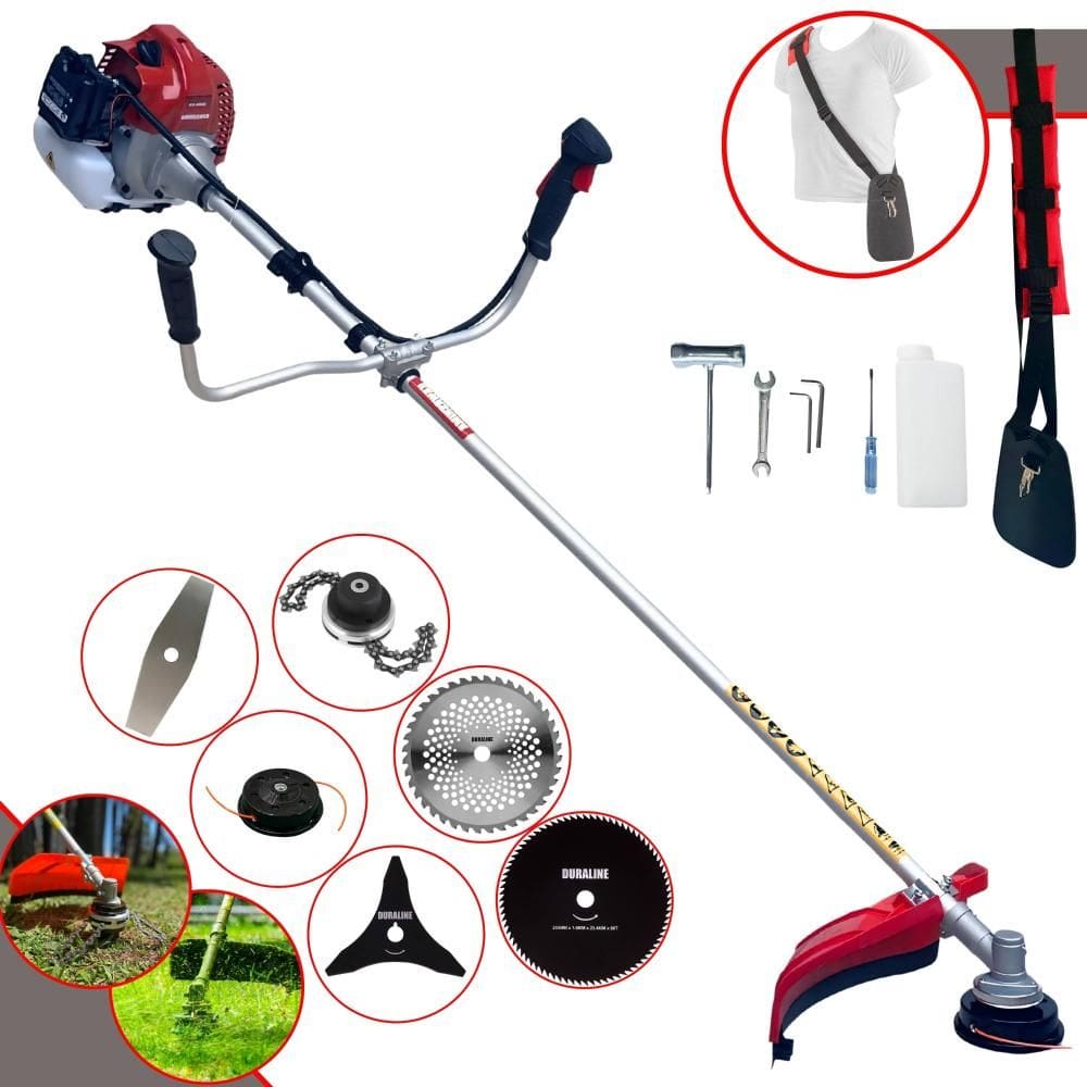 Roçadeira À Gasolina Kawashima BCJ521L 52cc 2,5HP 6 Em 1 C/ Carretel + Faca 2 Pontas + Faca 3 Pontas + Faca 40 Dentes Vídea + Faca 80 Dentes + Trimmer