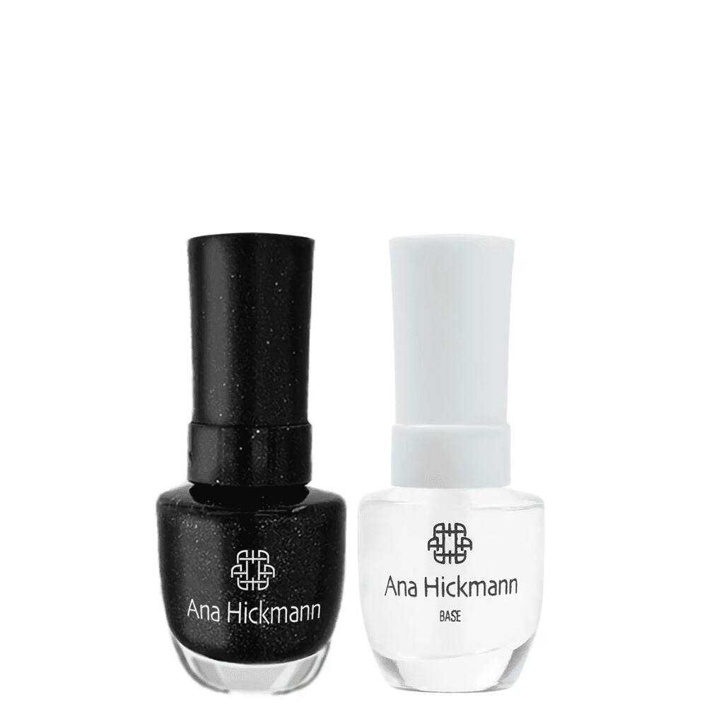 Ana Hickmann kit de Esmalte Cor Black Diamond + Base