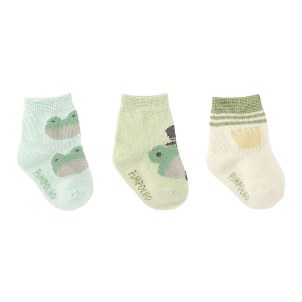 Kit Meia Bebê C/3 Pares TAG 00-15 Verde Sapo - Pimpolho