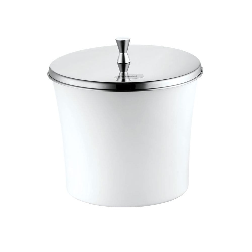 Lixeira de Pia Banheiro Lavabo com Aro e Tampa Inox 3L Forma