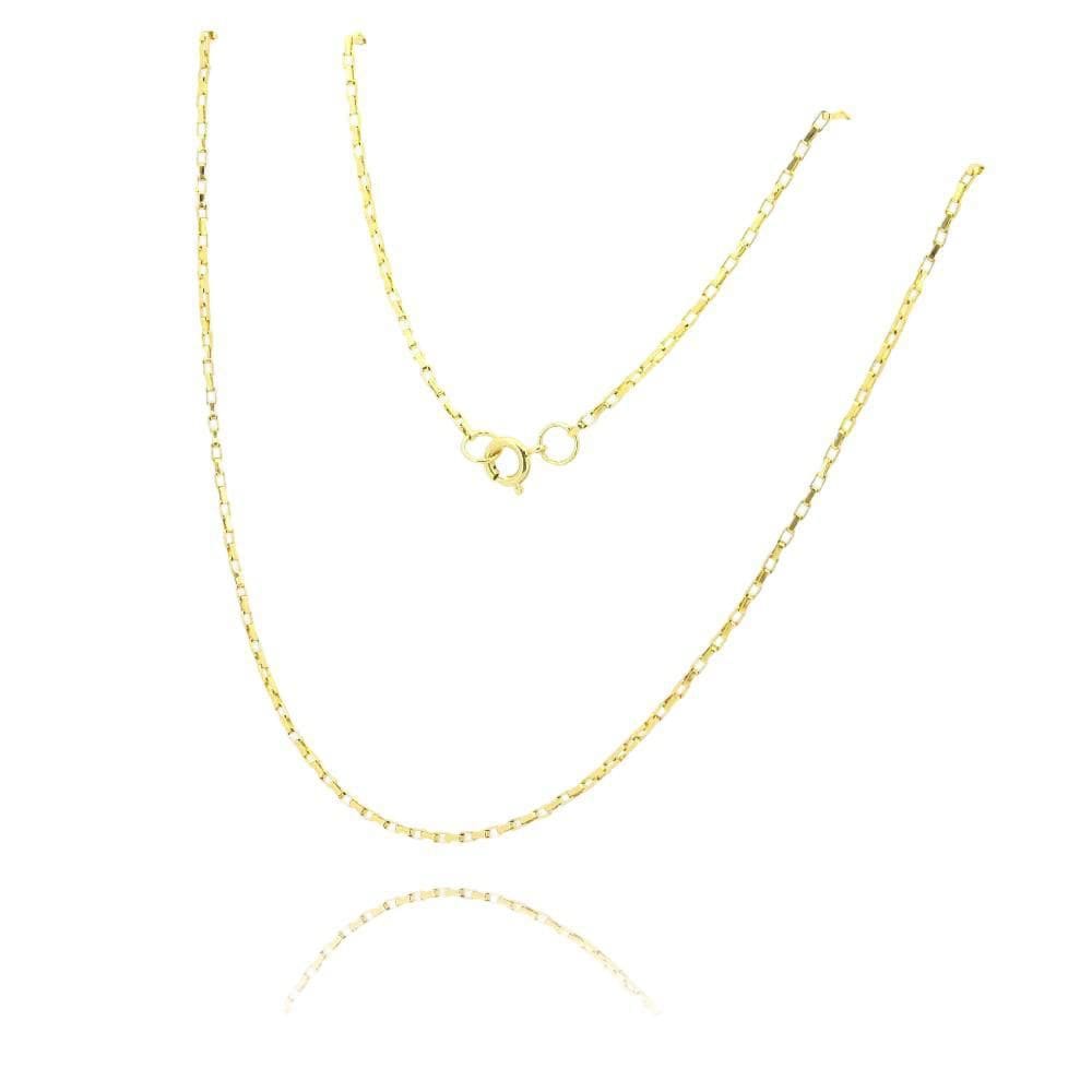 Corrente Cartier/Tijolinho Elo 2Mm Banhada A Ouro 18K