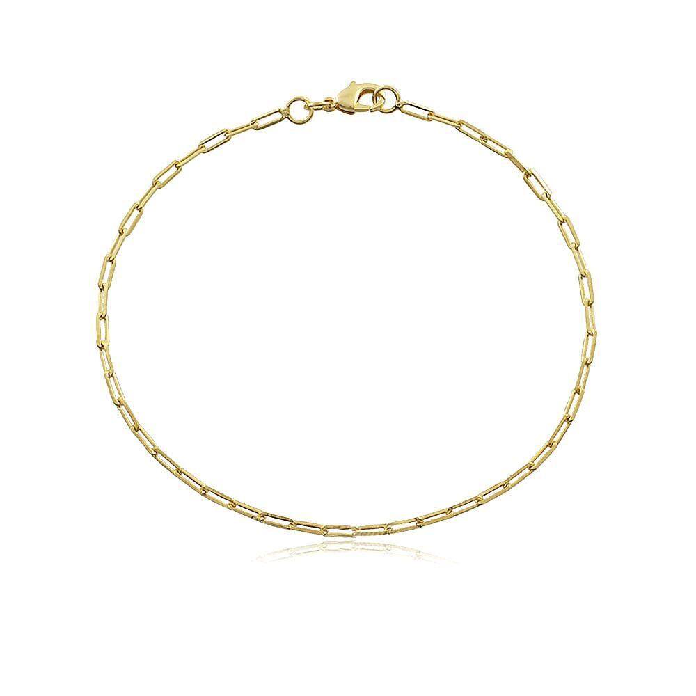 Pulseira Masculina Cartier Elo Fino Folheada Em Ouro 18K