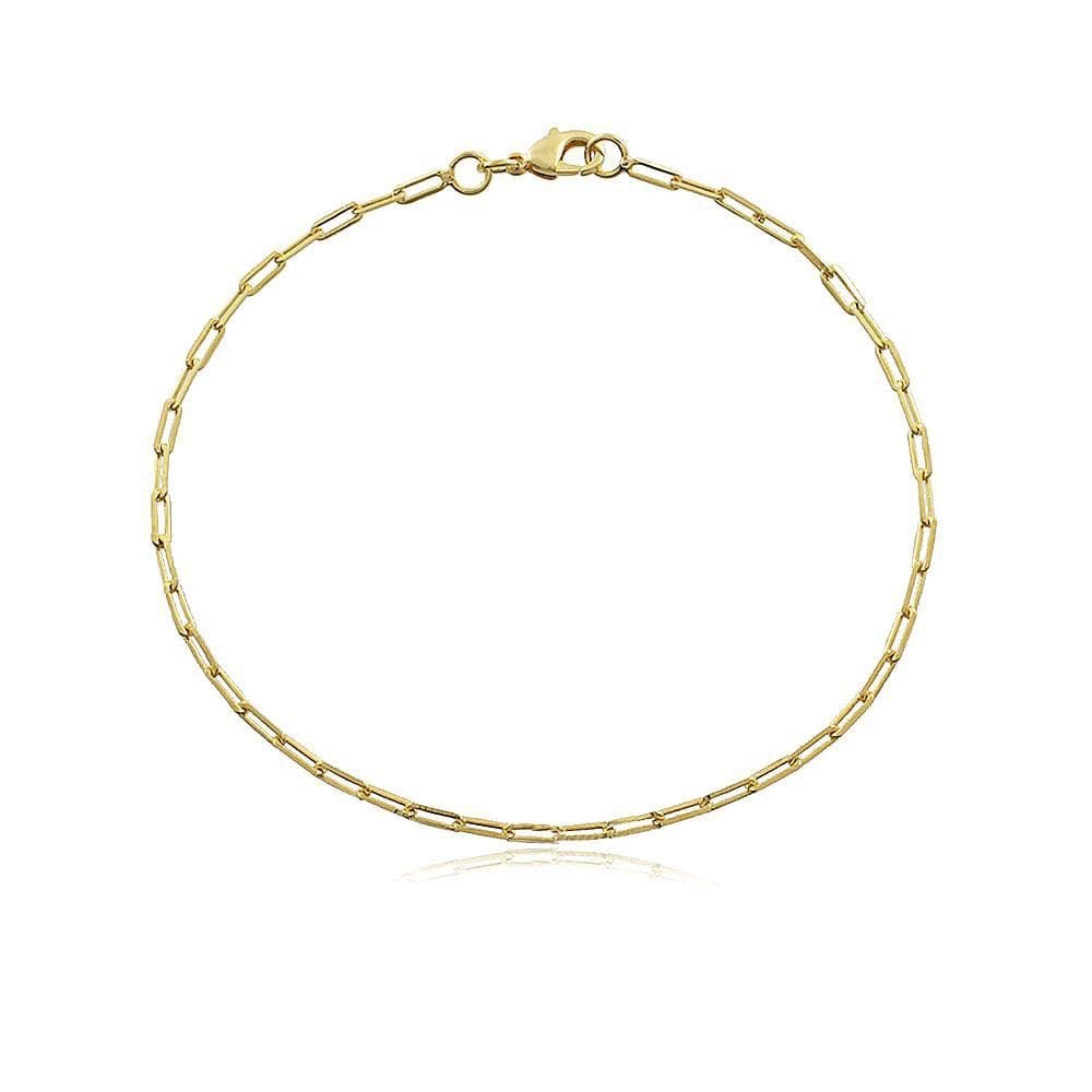Pulseira Masculina Cartier Elo Fino Folheada Em Ouro 18K