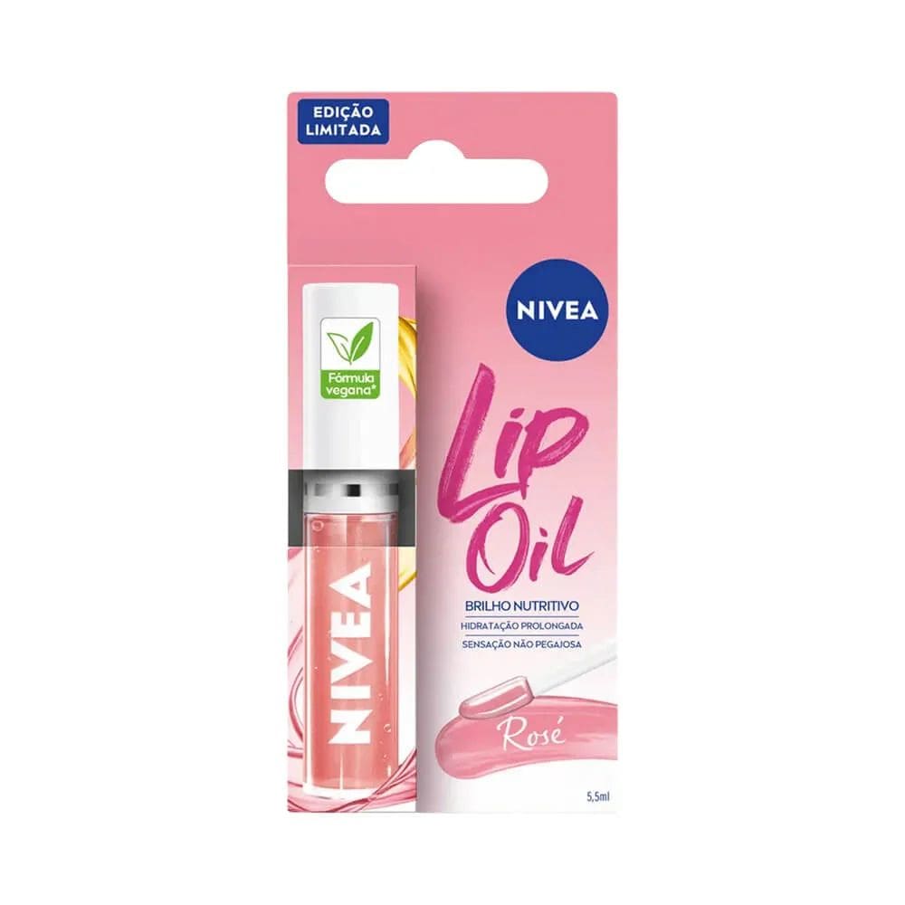 Hidratante Labial Nivea Lip Oil Efeito Gloss Rosé 5,5ml