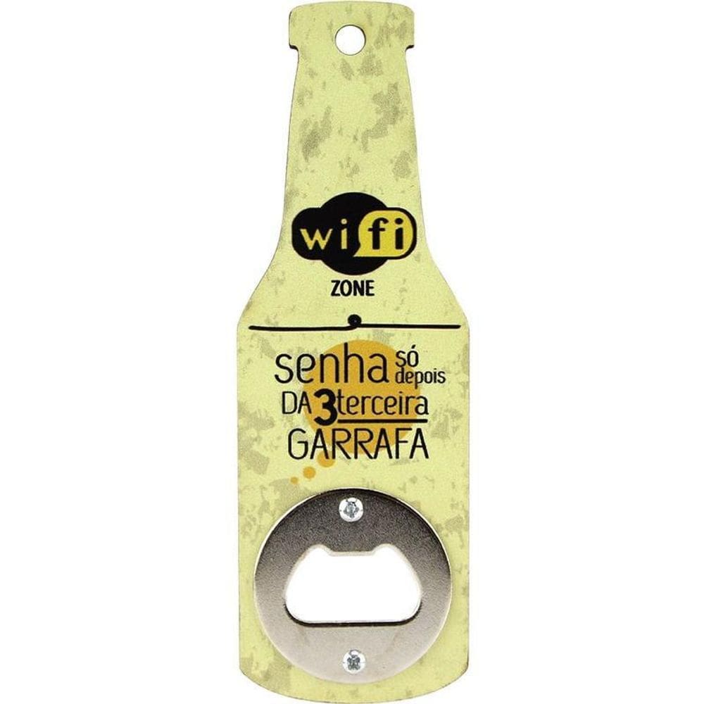 Abridor De Garrafa Cerveja Mdf Ck2326 - Amarelo Wifi