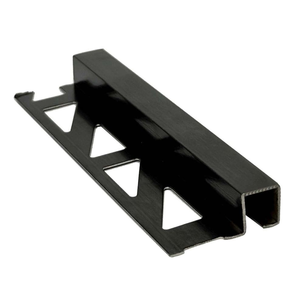 Perfil em Aço Inox Escovado Barra 1cm X 280cm Preto Fosco