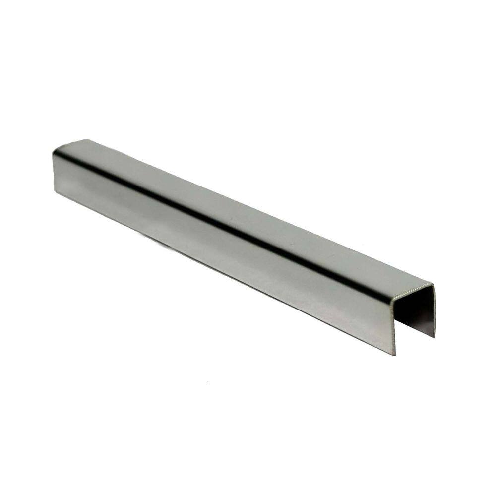 Perfil de Aço Inox Formato U 1cm X 280cm Prata Brilho