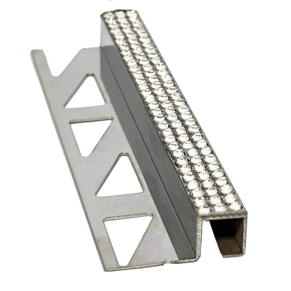 Perfil em Aço Inox Diamond Barra 1cm X 1cm X 244cm Prata Brilho