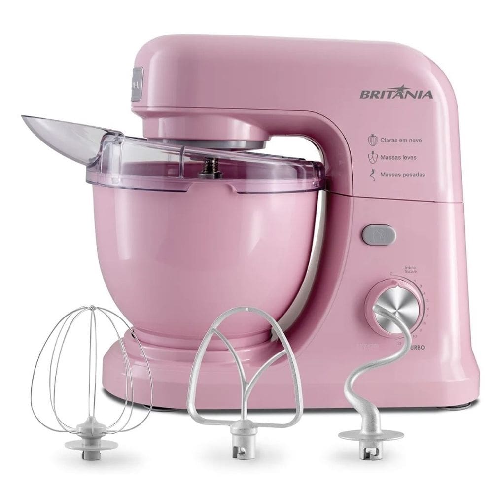 Batedeira Planetaria 700W Britania 12 Velocidades 4L Luxx Pink 220V