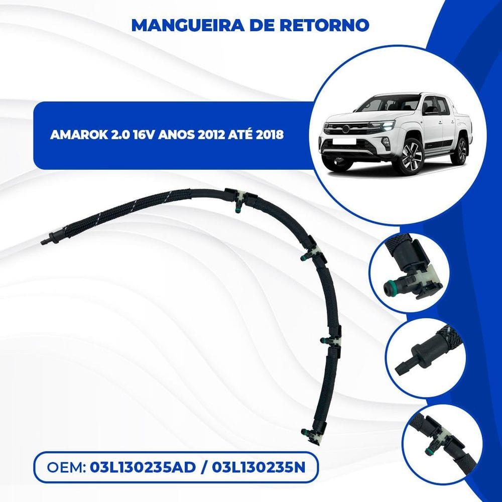 Tubo Mangueira Retorno Bico Injetor Amarok 2.0 2012 Até 2018