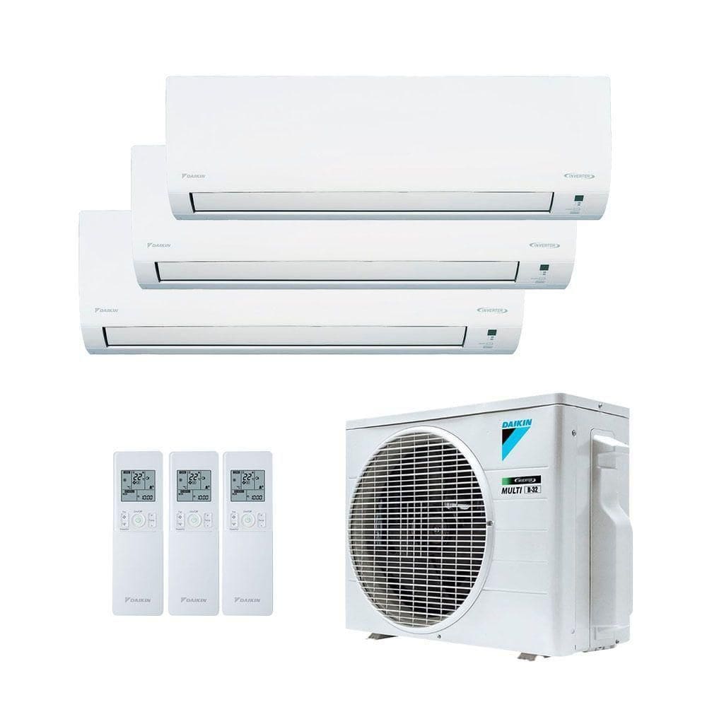 Ar Condicionado Tri Split Inverter Daikin 18.000 BTUs (3x Evap 9.000) Quente e Frio 220V