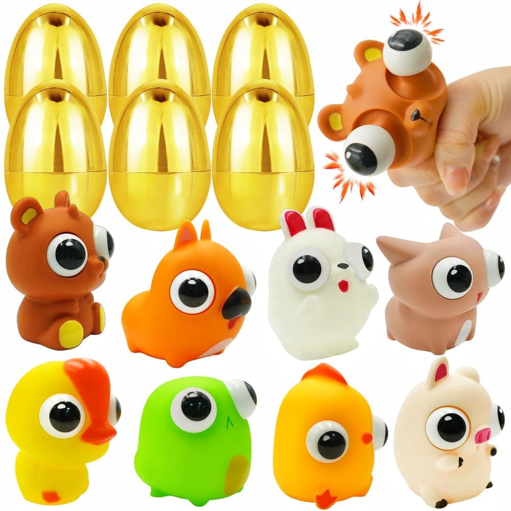 Pacote com 8 brinquedos Jumbo Eye-pop Fidget Filled Eye-Pop Filled para crianças